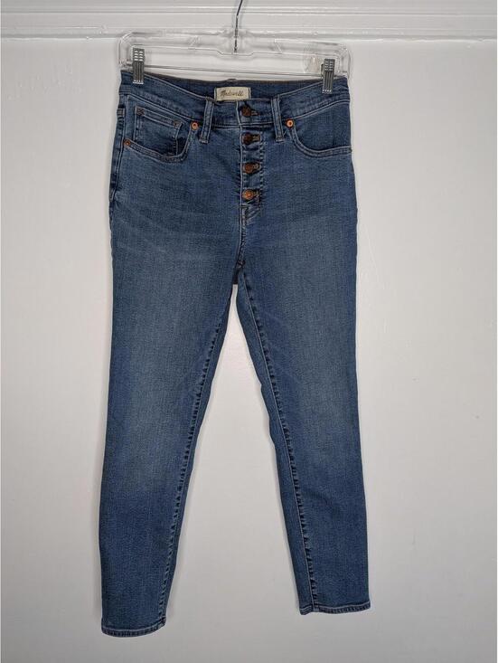 Madewell Denim - Madewell Jeans Womens 27 Blue 9" Mid-Rise Skinny Crop Button Fly Denim Pants